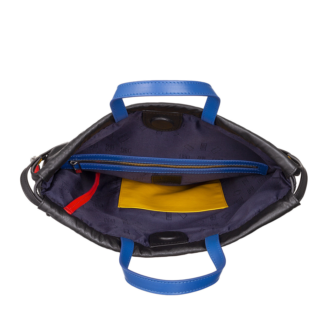 DUDU Zaino a Sacca in Pelle da Donna Sportivo di Moda Borsa Sacchetto con Coulisse e Spallacci Sottili in Pelle
