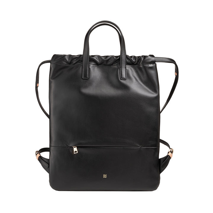 DUDU Zaino Donna a Sacca in Morbida Pelle, Zaino con Coulisse e Bottone Magnetico, Doppia Maniglia, Zaino Semplice Elegante