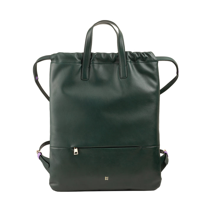 DUDU Zaino Donna a Sacca in Morbida Pelle, Zaino con Coulisse e Bottone Magnetico, Doppia Maniglia, Zaino Semplice Elegante