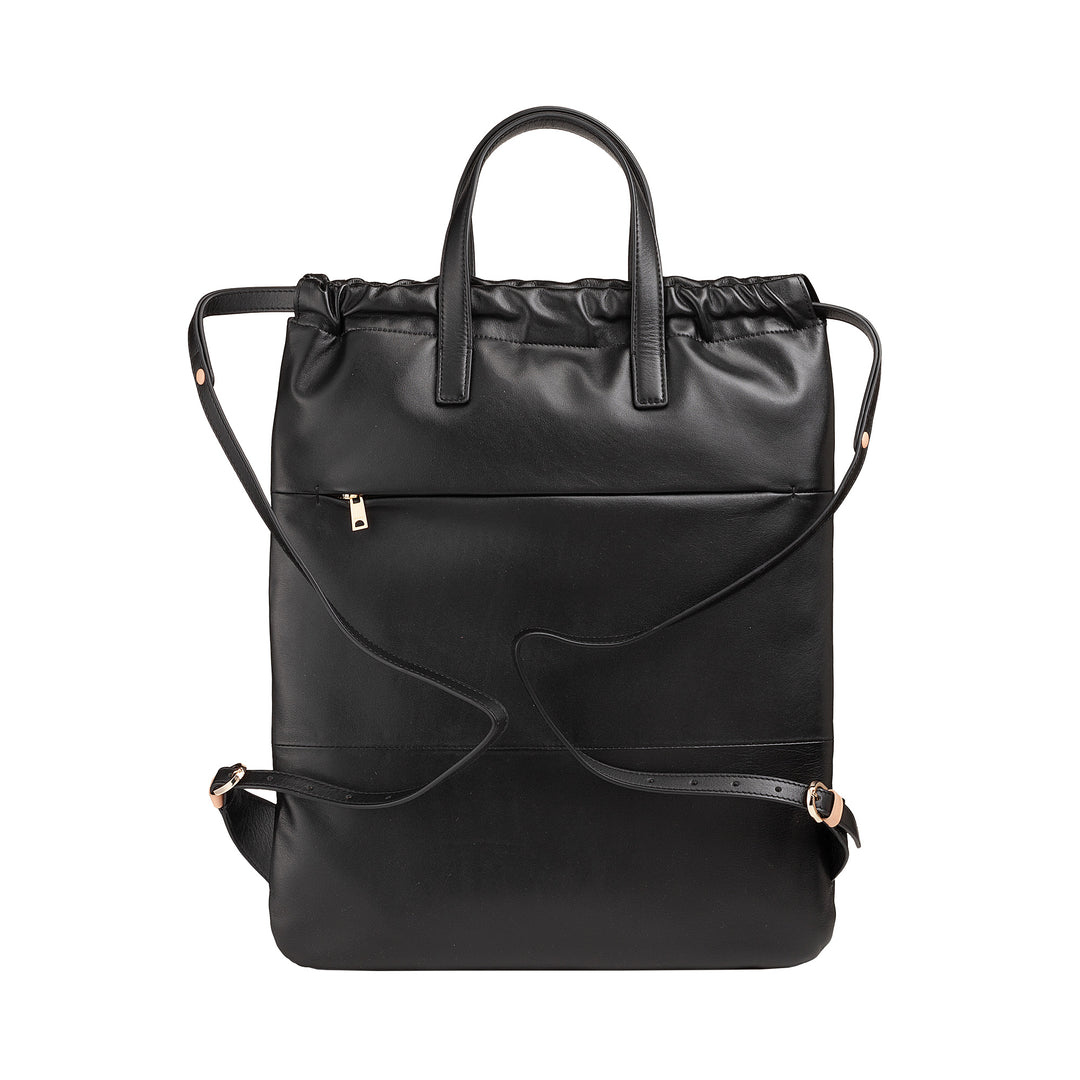 DUDU Zaino Donna a Sacca in Morbida Pelle, Zaino con Coulisse e Bottone Magnetico, Doppia Maniglia, Zaino Semplice Elegante