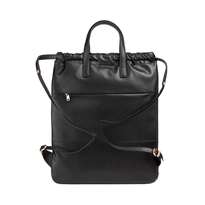 DUDU Zaino Donna a Sacca in Morbida Pelle, Zaino con Coulisse e Bottone Magnetico, Doppia Maniglia, Zaino Semplice Elegante