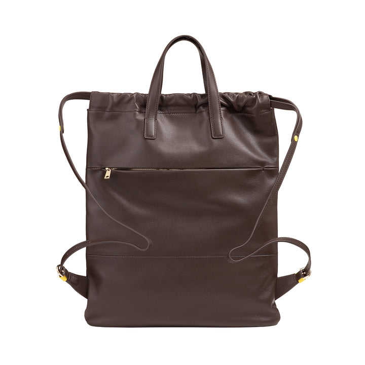 DUDU Zaino Donna a Sacca in Morbida Pelle, Zaino con Coulisse e Bottone Magnetico, Doppia Maniglia, Zaino Semplice Elegante
