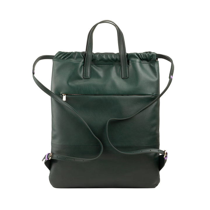 DUDU Zaino Donna a Sacca in Morbida Pelle, Zaino con Coulisse e Bottone Magnetico, Doppia Maniglia, Zaino Semplice Elegante