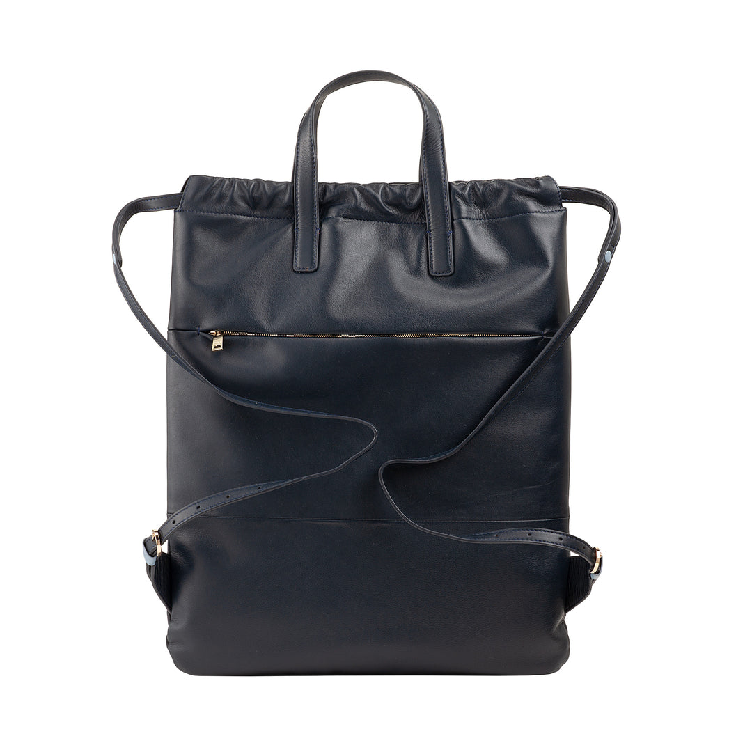 DUDU Zaino Donna a Sacca in Morbida Pelle, Zaino con Coulisse e Bottone Magnetico, Doppia Maniglia, Zaino Semplice Elegante