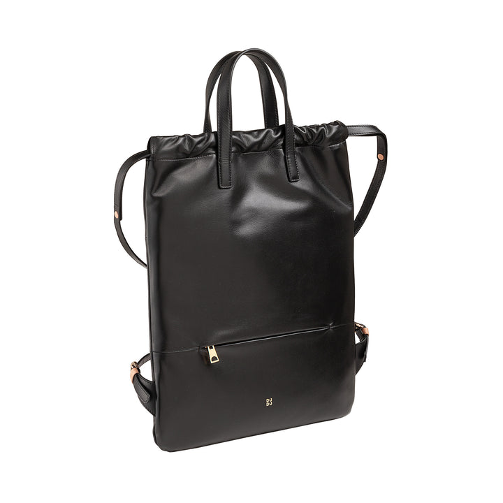 DUDU Zaino Donna a Sacca in Morbida Pelle, Zaino con Coulisse e Bottone Magnetico, Doppia Maniglia, Zaino Semplice Elegante
