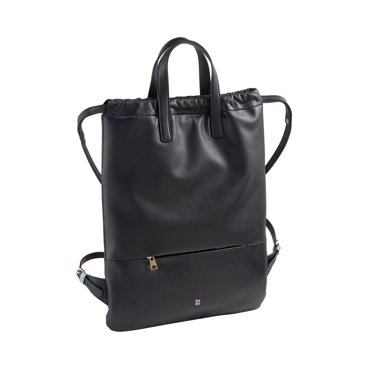DUDU Zaino Donna a Sacca in Morbida Pelle, Zaino con Coulisse e Bottone Magnetico, Doppia Maniglia, Zaino Semplice Elegante