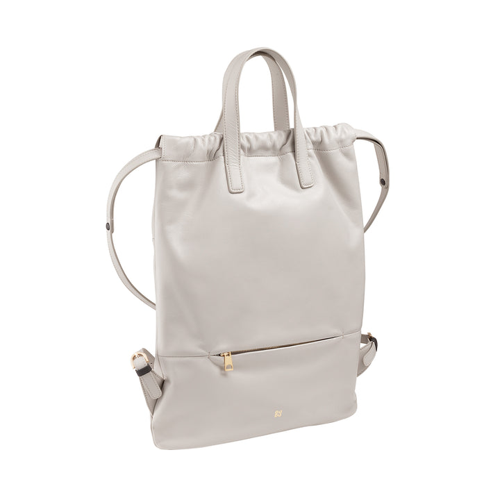DUDU Zaino Donna a Sacca in Morbida Pelle, Zaino con Coulisse e Bottone Magnetico, Doppia Maniglia, Zaino Semplice Elegante