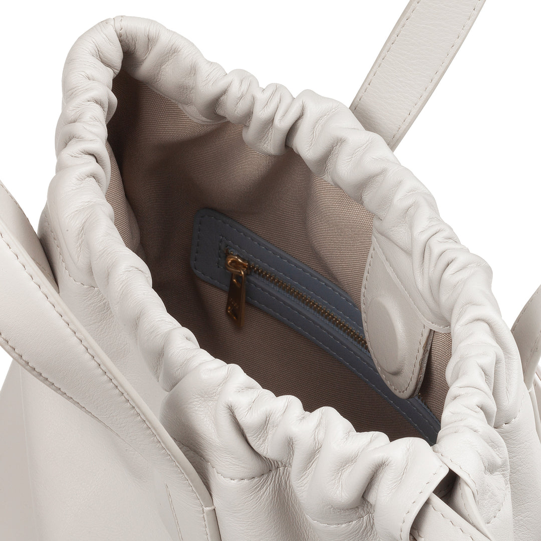 DUDU Zaino Donna a Sacca in Morbida Pelle, Zaino con Coulisse e Bottone Magnetico, Doppia Maniglia, Zaino Semplice Elegante