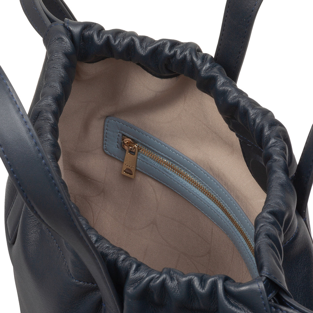 DUDU Zaino Donna a Sacca in Morbida Pelle, Zaino con Coulisse e Bottone Magnetico, Doppia Maniglia, Zaino Semplice Elegante