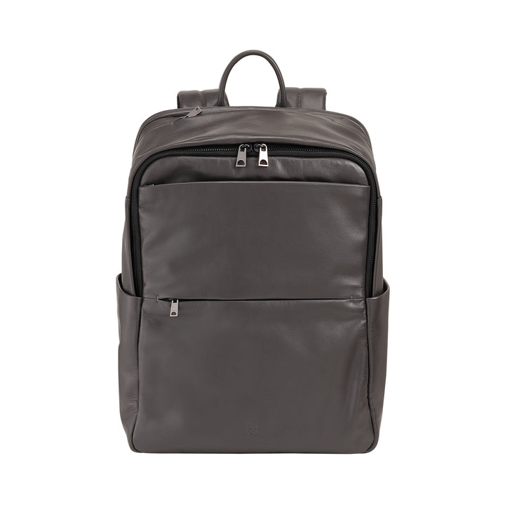 DUDU Zaino in Pelle Uomo Donna Porta PC fino a 15,6” MacBook 16 Pollici, Zaino da Viaggio 20 Litri, Zaino Ufficio Lavoro Multicomparto Elegante