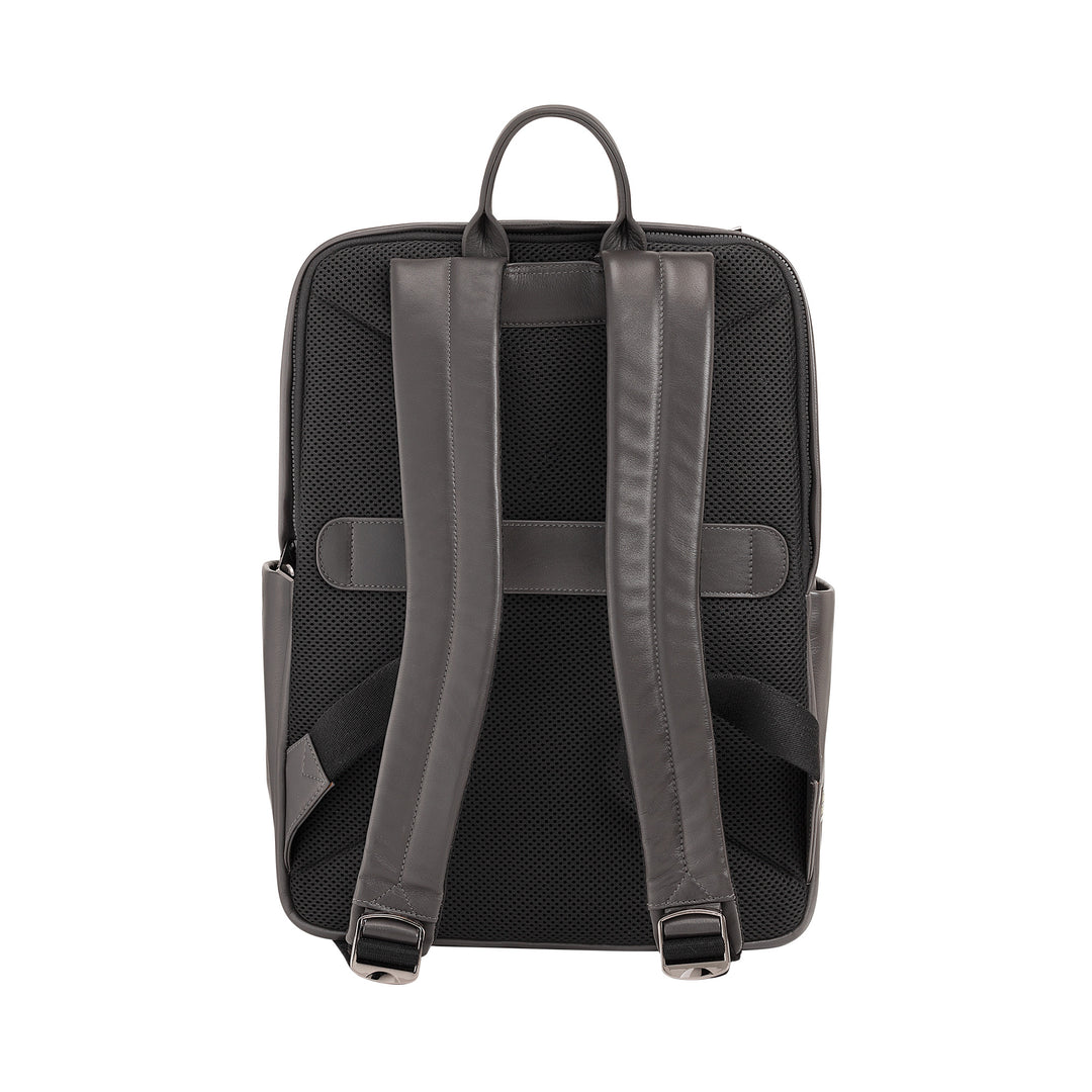 DUDU Zaino in Pelle Uomo Donna Porta PC fino a 15,6” MacBook 16 Pollici, Zaino da Viaggio 20 Litri, Zaino Ufficio Lavoro Multicomparto Elegante