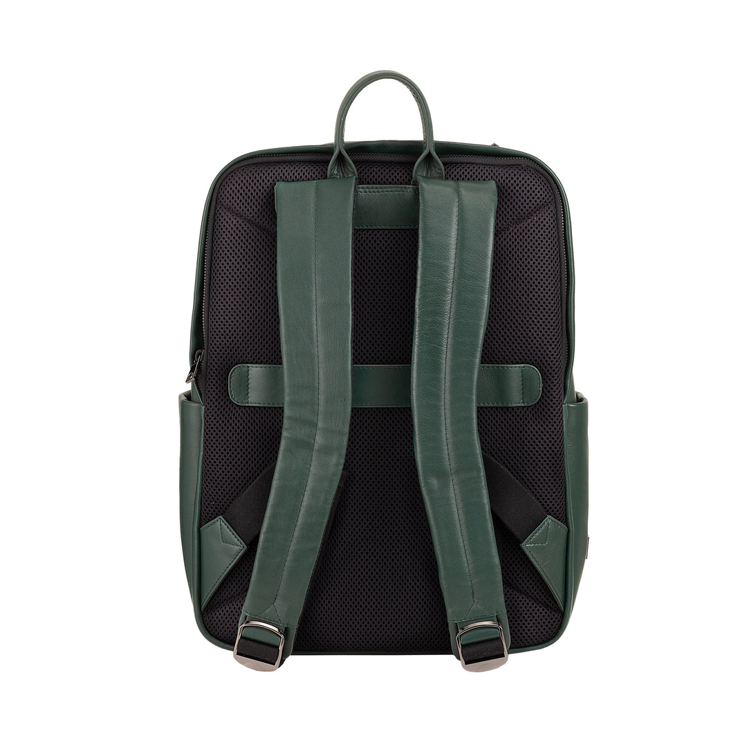 DUDU Zaino in Pelle Uomo Donna Porta PC fino a 15,6” MacBook 16 Pollici, Zaino da Viaggio 20 Litri, Zaino Ufficio Lavoro Multicomparto Elegante