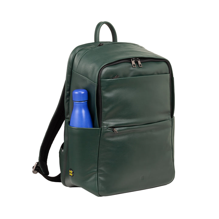DUDU Zaino in Pelle Uomo Donna Porta PC fino a 15,6” MacBook 16 Pollici, Zaino da Viaggio 20 Litri, Zaino Ufficio Lavoro Multicomparto Elegante