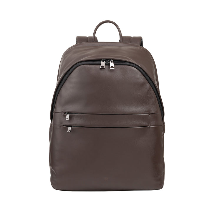 DUDU Zaino in Pelle Uomo Donna Porta PC fino a 15,6” MacBook 16 Pollici, Zaino da Viaggio 20 Litri, Zaino Ufficio Lavoro dal Design Essenziale Elegante