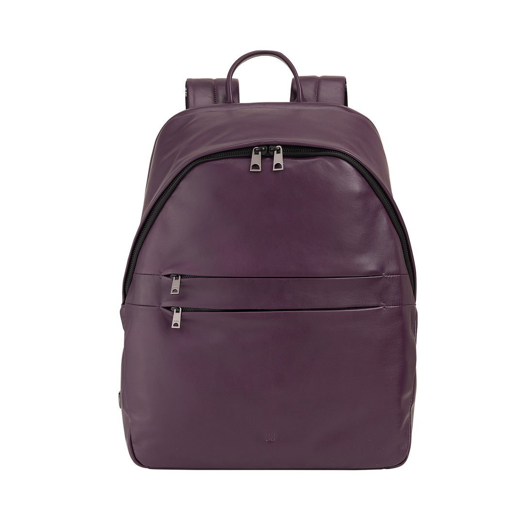 DUDU Zaino in Pelle Uomo Donna Porta PC fino a 15,6” MacBook 16 Pollici, Zaino da Viaggio 20 Litri, Zaino Ufficio Lavoro dal Design Essenziale Elegante