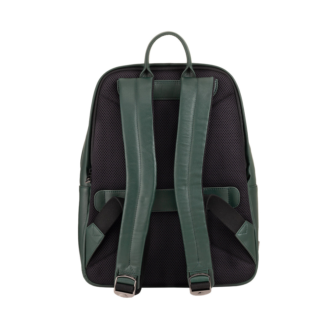 DUDU Zaino in Pelle Uomo Donna Porta PC fino a 15,6” MacBook 16 Pollici, Zaino da Viaggio 20 Litri, Zaino Ufficio Lavoro dal Design Essenziale Elegante