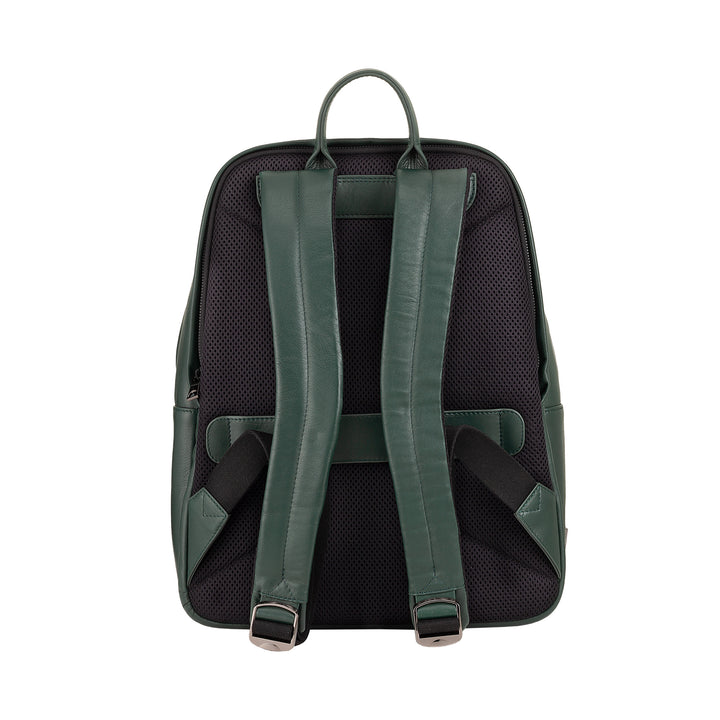 DUDU Zaino in Pelle Uomo Donna Porta PC fino a 15,6” MacBook 16 Pollici, Zaino da Viaggio 20 Litri, Zaino Ufficio Lavoro dal Design Essenziale Elegante