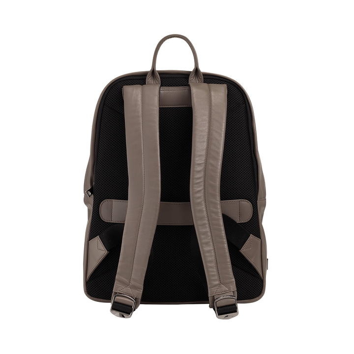 DUDU Zaino in Pelle Uomo Donna Porta PC fino a 15,6” MacBook 16 Pollici, Zaino da Viaggio 20 Litri, Zaino Ufficio Lavoro dal Design Essenziale Elegante
