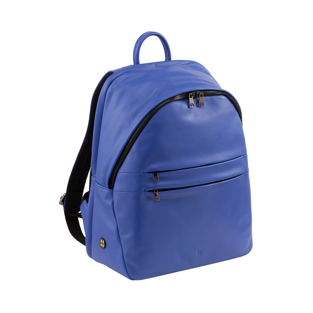 DUDU Zaino in Pelle Uomo Donna Porta PC fino a 15,6” MacBook 16 Pollici, Zaino da Viaggio 20 Litri, Zaino Ufficio Lavoro dal Design Essenziale Elegante