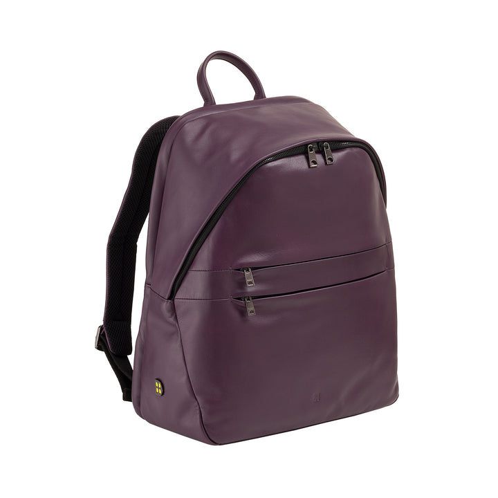DUDU Zaino in Pelle Uomo Donna Porta PC fino a 15,6” MacBook 16 Pollici, Zaino da Viaggio 20 Litri, Zaino Ufficio Lavoro dal Design Essenziale Elegante