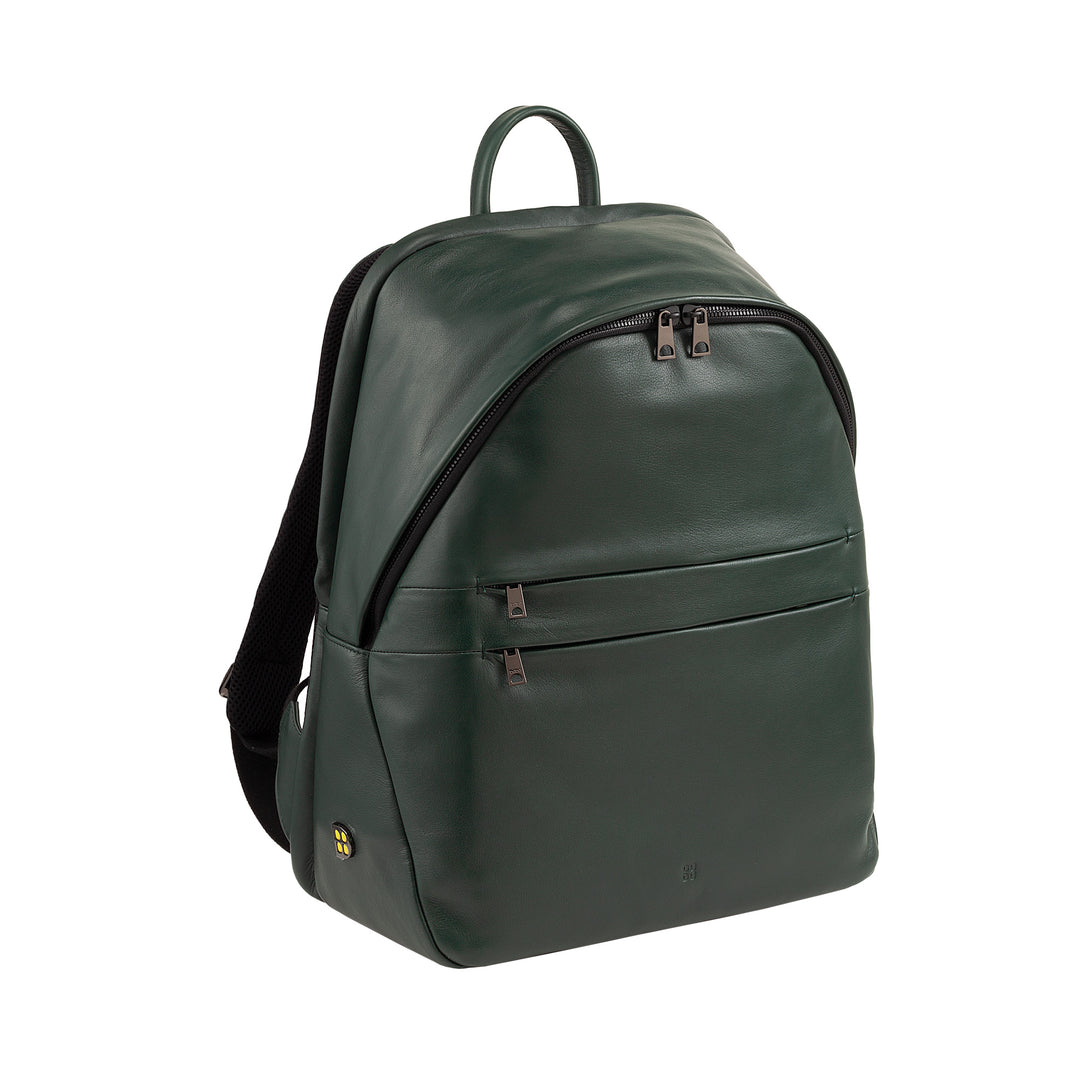 DUDU Zaino in Pelle Uomo Donna Porta PC fino a 15,6” MacBook 16 Pollici, Zaino da Viaggio 20 Litri, Zaino Ufficio Lavoro dal Design Essenziale Elegante