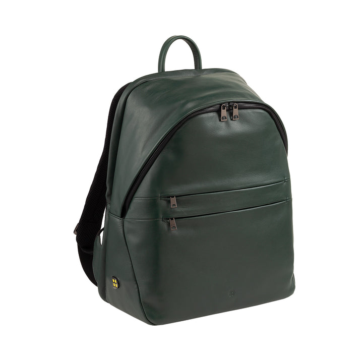 DUDU Zaino in Pelle Uomo Donna Porta PC fino a 15,6” MacBook 16 Pollici, Zaino da Viaggio 20 Litri, Zaino Ufficio Lavoro dal Design Essenziale Elegante