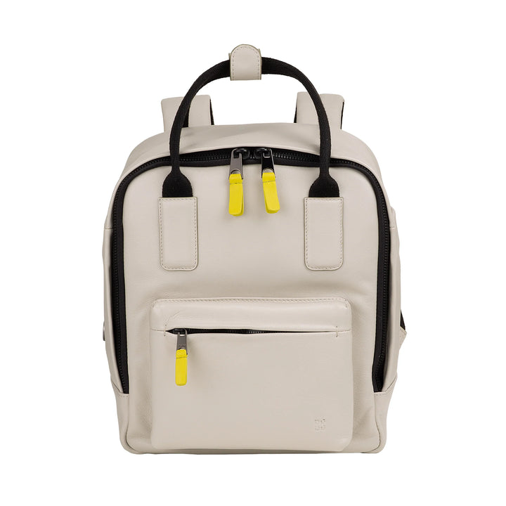 DUDU Zaino in Pelle Uomo Donna – Zainetto Casual Unisex Elegante e Compatto, 6,5 Litri, con Tasca Frontale e Scomparto Tablet, Perfetto per Lavoro, Viaggio e Tempo Libero