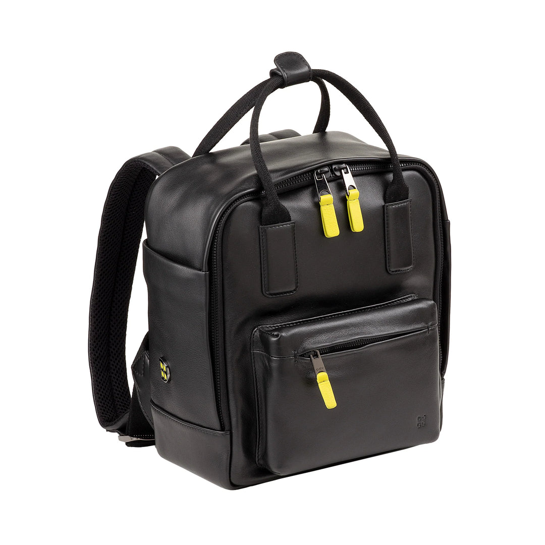 DUDU Zaino in Pelle Uomo Donna – Zainetto Casual Unisex Elegante e Compatto, 6,5 Litri, con Tasca Frontale e Scomparto Tablet, Perfetto per Lavoro, Viaggio e Tempo Libero