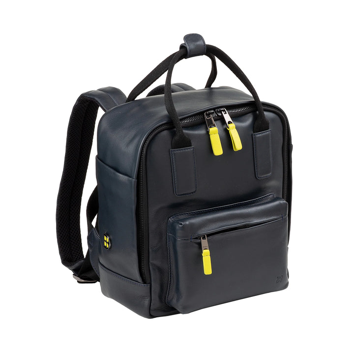 DUDU Zaino in Pelle Uomo Donna – Zainetto Casual Unisex Elegante e Compatto, 6,5 Litri, con Tasca Frontale e Scomparto Tablet, Perfetto per Lavoro, Viaggio e Tempo Libero