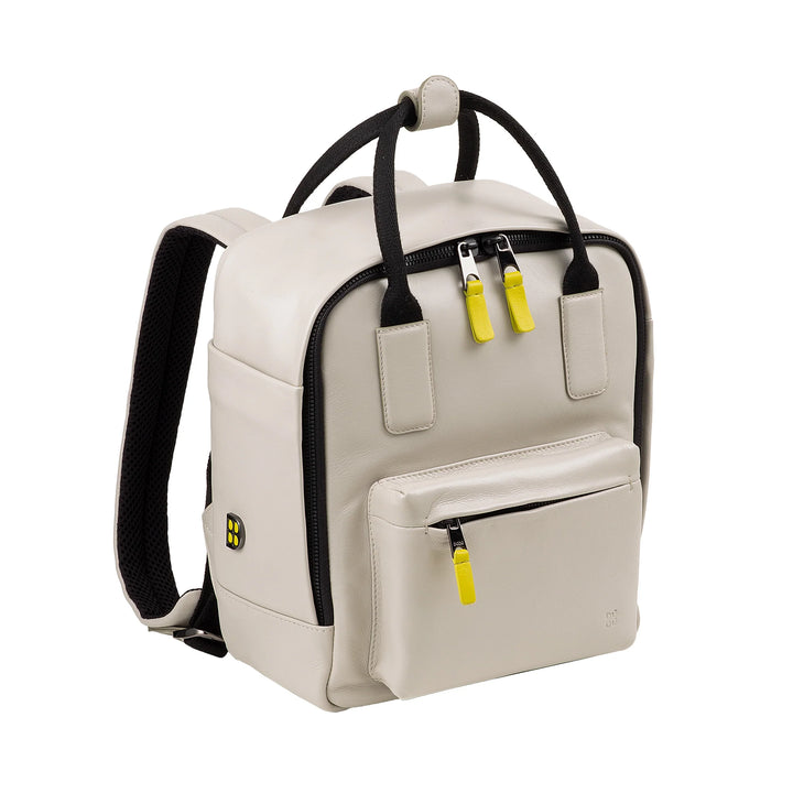 DUDU Zaino in Pelle Uomo Donna – Zainetto Casual Unisex Elegante e Compatto, 6,5 Litri, con Tasca Frontale e Scomparto Tablet, Perfetto per Lavoro, Viaggio e Tempo Libero