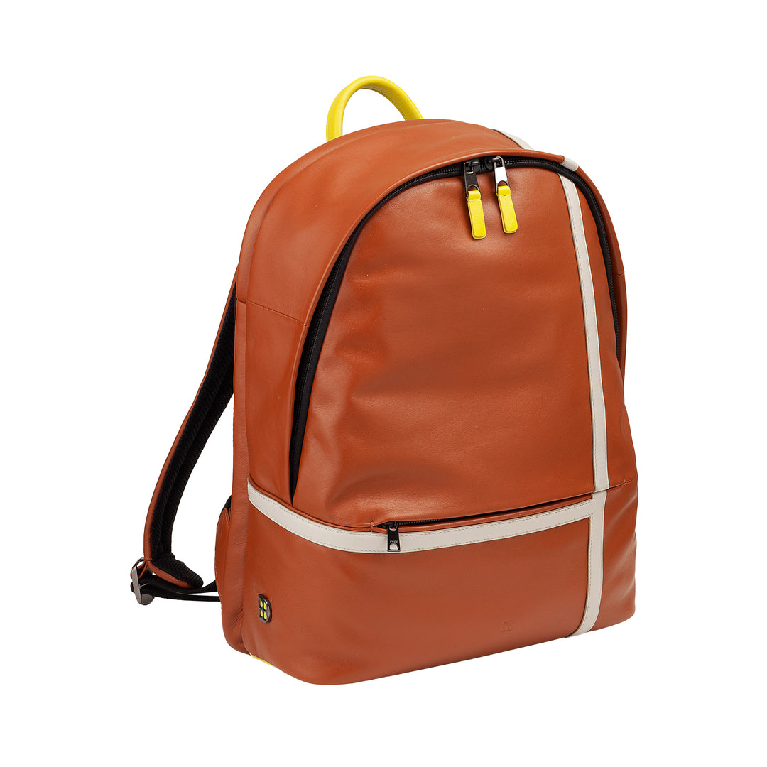 DUDU Zaino in Pelle per Uomo Donna – Design Ispirato al Tennis, Zaino Porta PC o MacBook, Schienale Traspirante e Spallacci Imbottiti