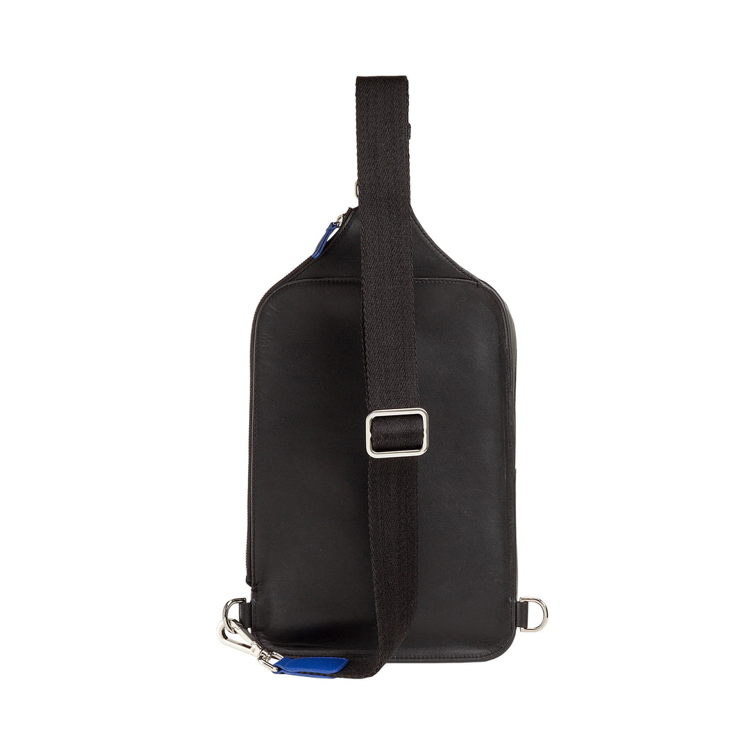DUDU Zaino Monospalla Uomo in Pelle Porta Tablet, Borsa Borsello a Petto con Cerniera a Tracolla Regolabile