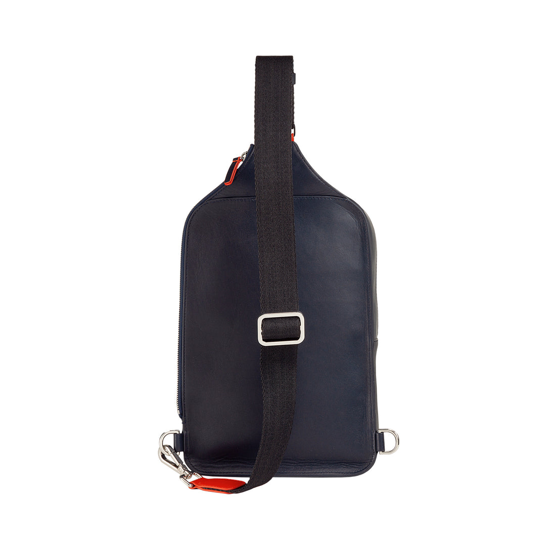 DUDU Zaino Monospalla Uomo in Pelle Porta Tablet, Borsa Borsello a Petto con Cerniera a Tracolla Regolabile
