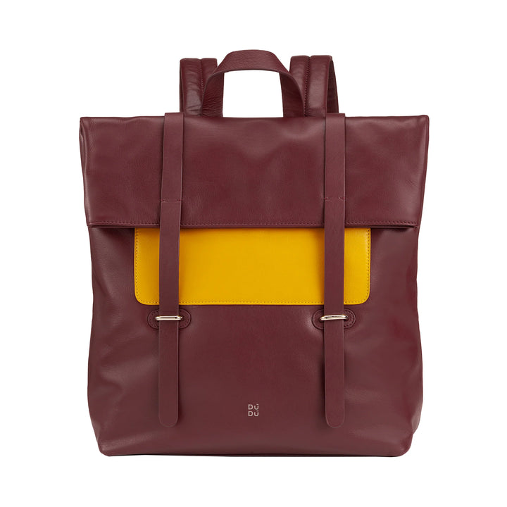 DUDU Zaino Colorato in Pelle da Uomo Donna, Zaino Grande Morbido 14L Multitasche Design Sportivo Casual
