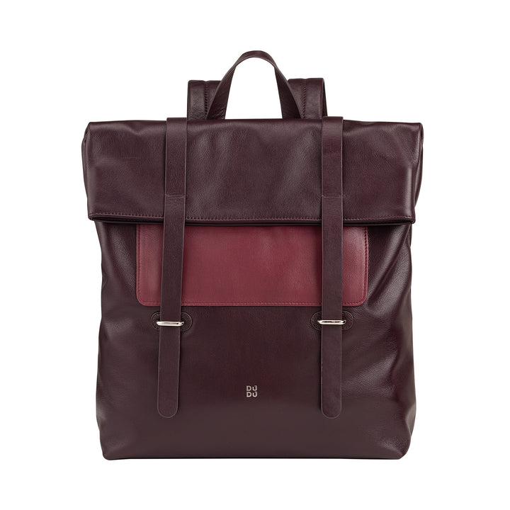 DUDU Zaino Colorato in Pelle da Uomo Donna, Zaino Grande Morbido 14L Multitasche Design Sportivo Casual