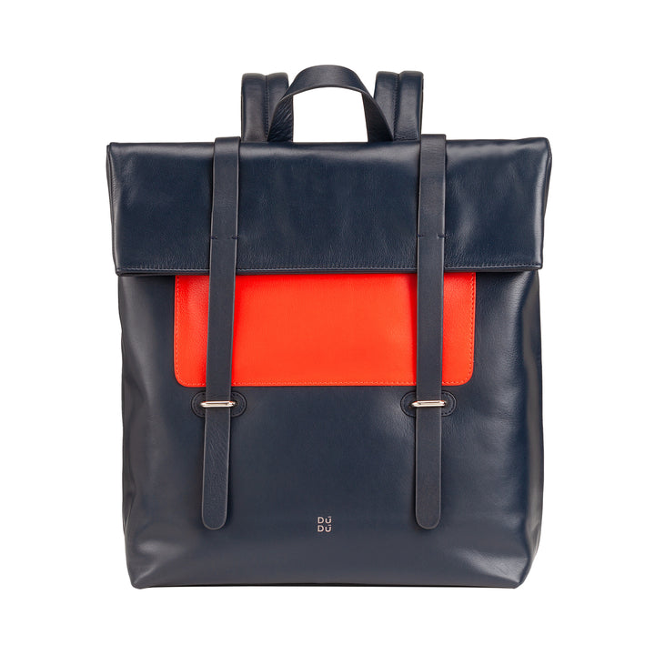 DUDU Zaino Colorato in Pelle da Uomo Donna, Zaino Grande Morbido 14L Multitasche Design Sportivo Casual