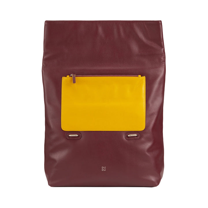 DUDU Zaino Colorato in Pelle da Uomo Donna, Zaino Grande Morbido 14L Multitasche Design Sportivo Casual