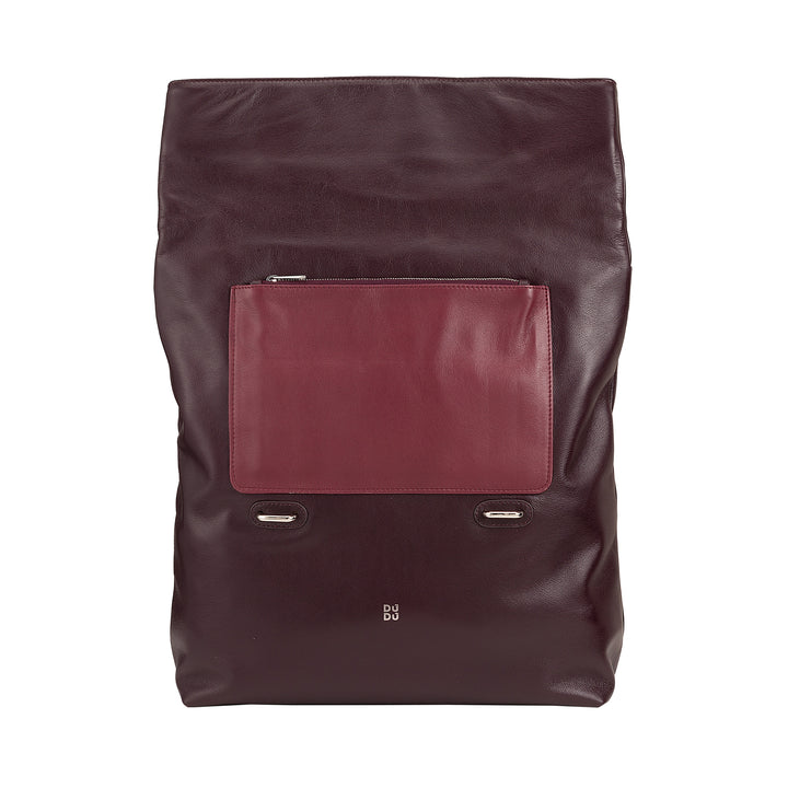 DUDU Zaino Colorato in Pelle da Uomo Donna, Zaino Grande Morbido 14L Multitasche Design Sportivo Casual