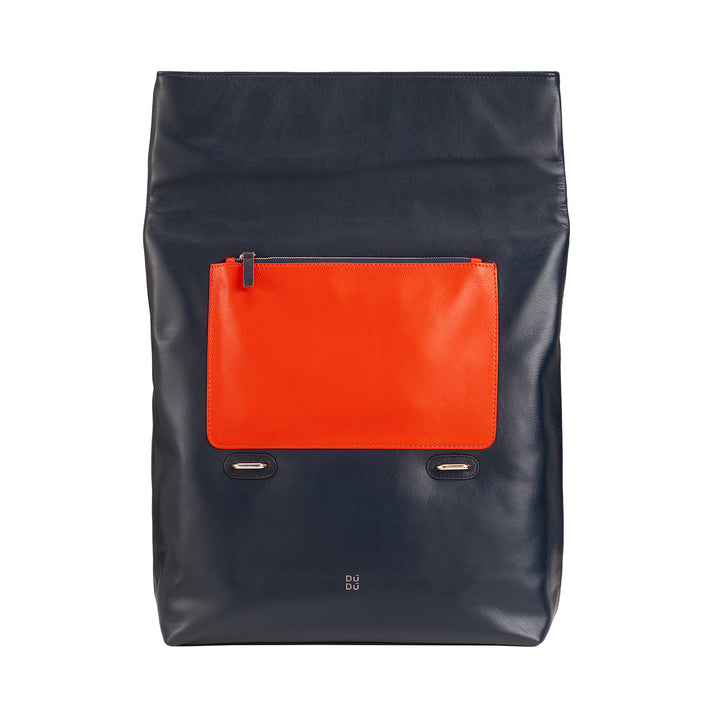 DUDU Zaino Colorato in Pelle da Uomo Donna, Zaino Grande Morbido 14L Multitasche Design Sportivo Casual