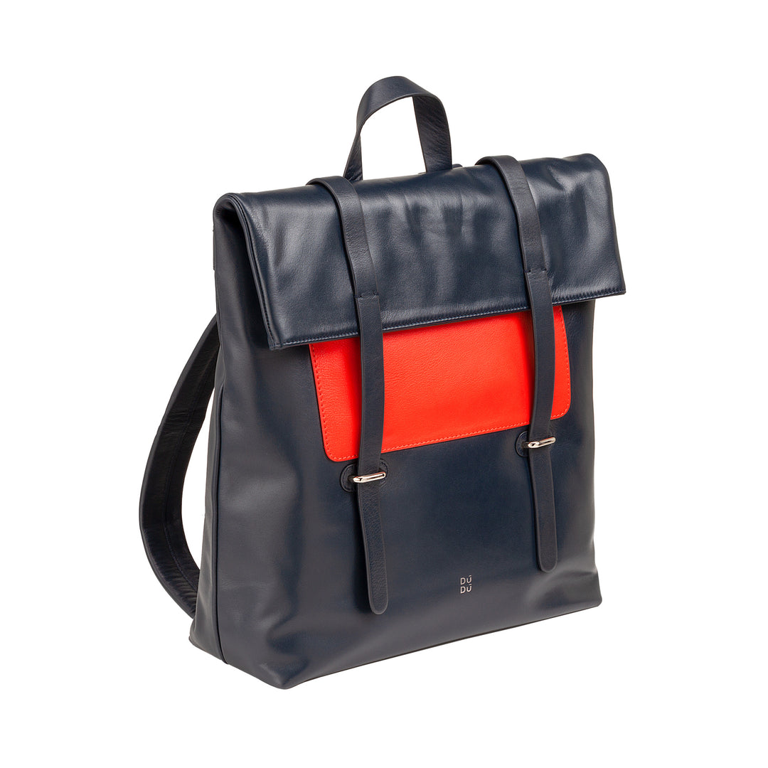 DUDU Zaino Colorato in Pelle da Uomo Donna, Zaino Grande Morbido 14L Multitasche Design Sportivo Casual