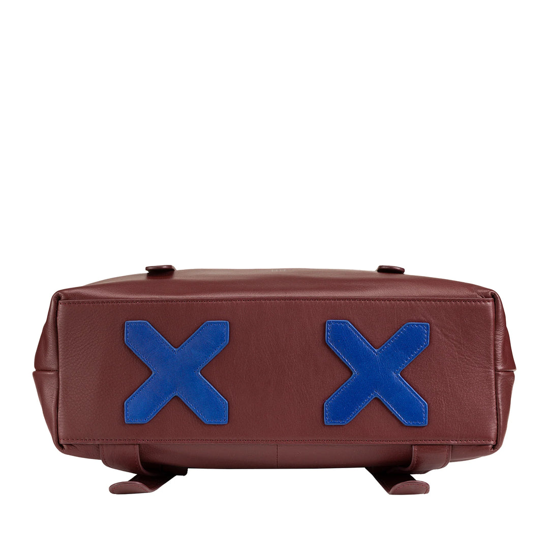 DUDU Zaino Colorato in Pelle da Uomo Donna, Zaino Grande Morbido 14L Multitasche Design Sportivo Casual