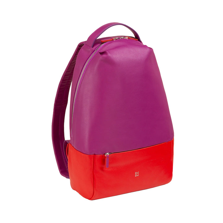 DUDU Herren-Sportrucksack aus mehrfarbigem Leder, weicher, farbiger Damen-Rucksack mit Diebstahlsicherungstasche