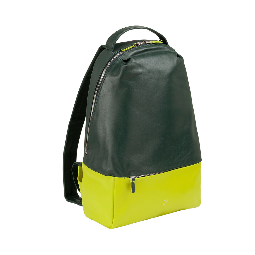 DUDU Herren-Sportrucksack aus mehrfarbigem Leder, weicher, farbiger Damen-Rucksack mit Diebstahlsicherungstasche