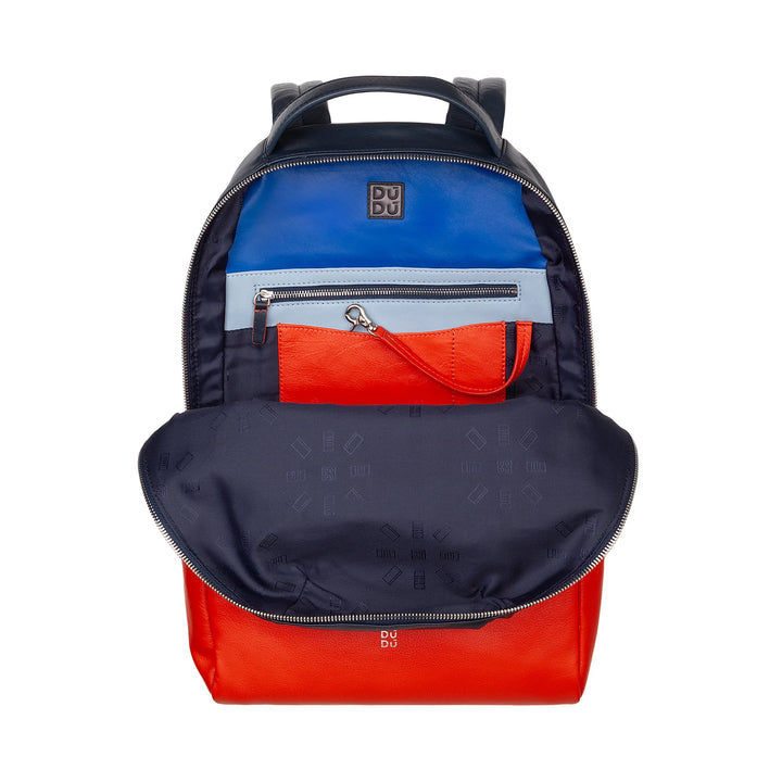 DUDU Herren-Sportrucksack aus mehrfarbigem Leder, weicher, farbiger Damen-Rucksack mit Diebstahlsicherungstasche