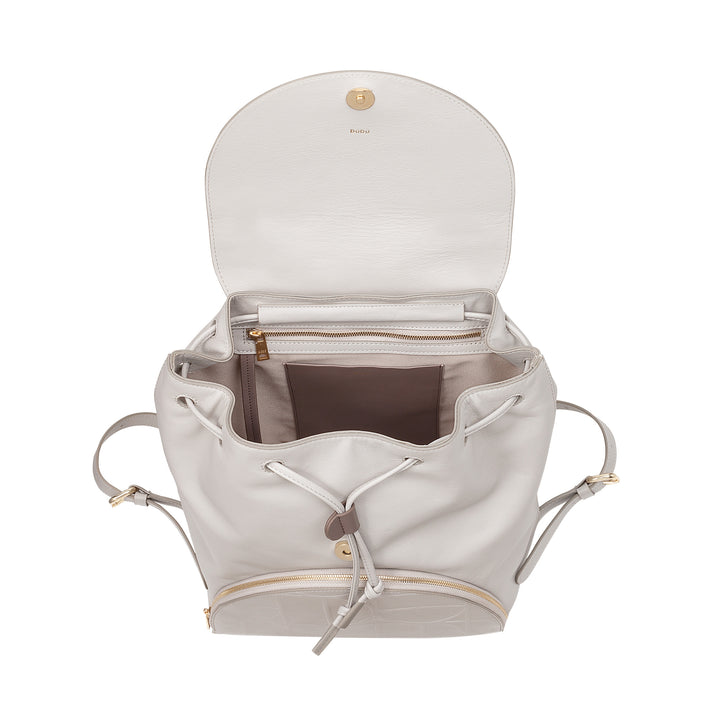 DUDU Zaino Donna in Morbida Pelle con Coulisse – Zainetto Elegante, Spazioso e Regolabile per l&