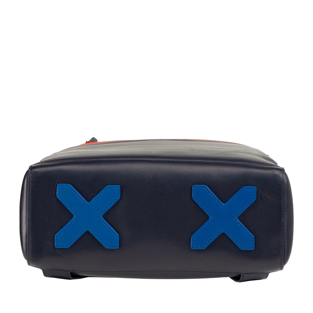 DUDU Zaino Uomo Porta PC Portatile e Tablet in Pelle, Zaino Antifurto con Doppia Zip, Zaino da Lavoro da Viaggio con Attacco per Trolley