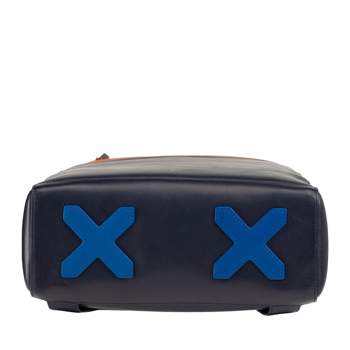 DUDU Zaino Uomo Porta PC Portatile e Tablet in Pelle, Zaino Antifurto con Doppia Zip, Zaino da Lavoro da Viaggio con Attacco per Trolley