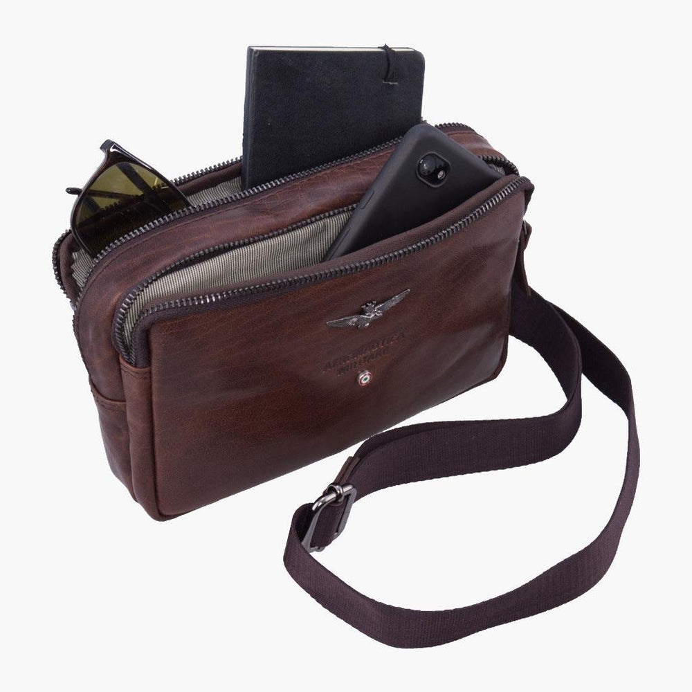 Aeronautica Militare Tracolla piccola in pelle Vintage AM309-MO - Capodagli 1937