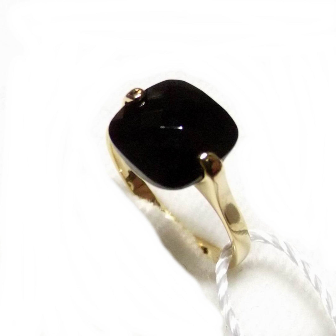 Anello tipo nudo oro 9kt quarzo idrotermale color Onice 07 - Gioielleria Capodagli