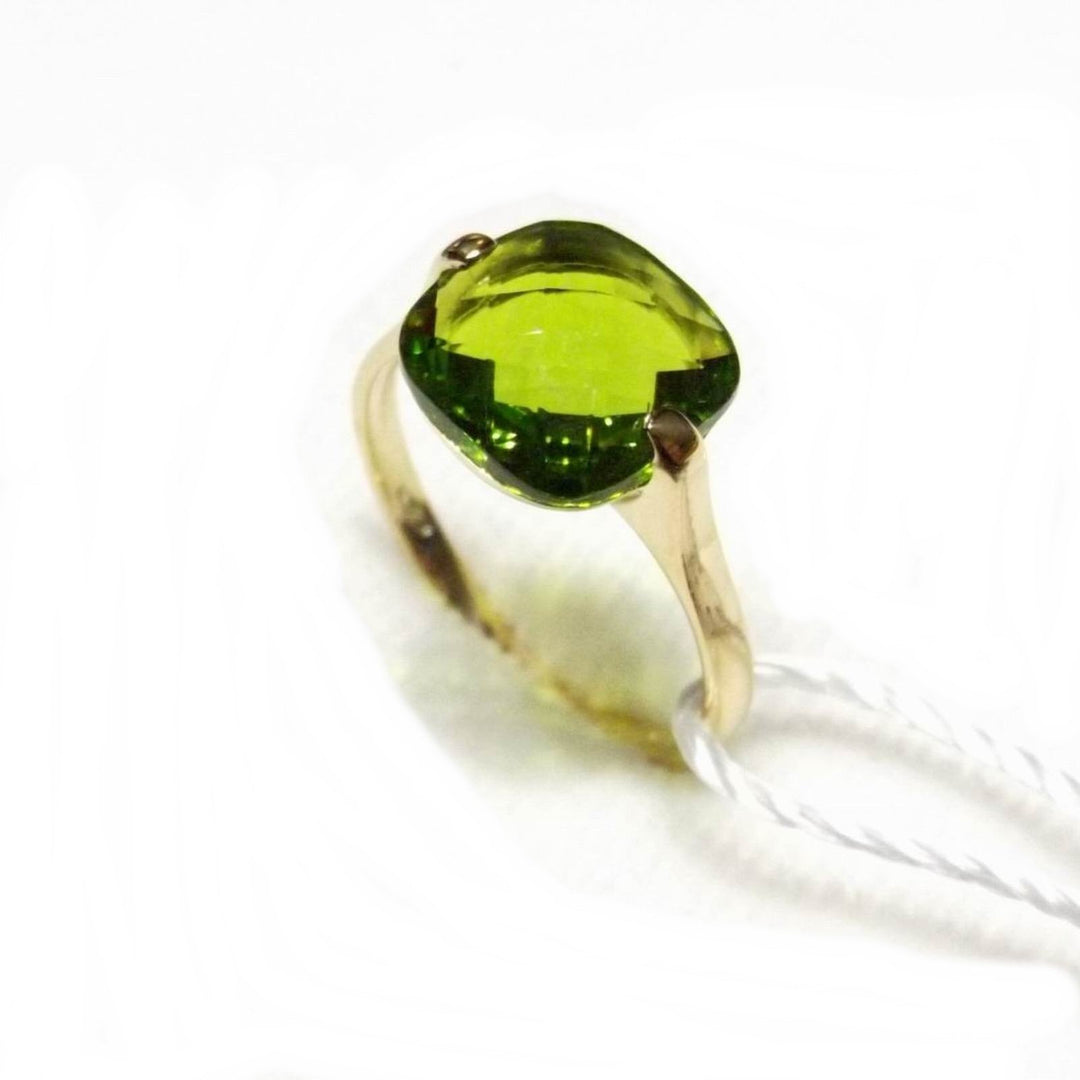 Anello tipo nudo oro 9kt quarzo idrotermale color Peridoto 02 - Gioielleria Capodagli